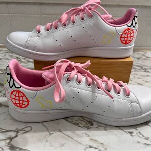 adidas Originals Women's Stan Smith Shoes. Cloud White/True Pink
